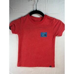 Quiksilver Boys Red Heather Short Sleeve Graphic T-Shirt Mountain Wave Logo S 5